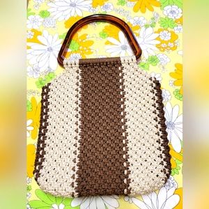 Vintage Macrame woven purse